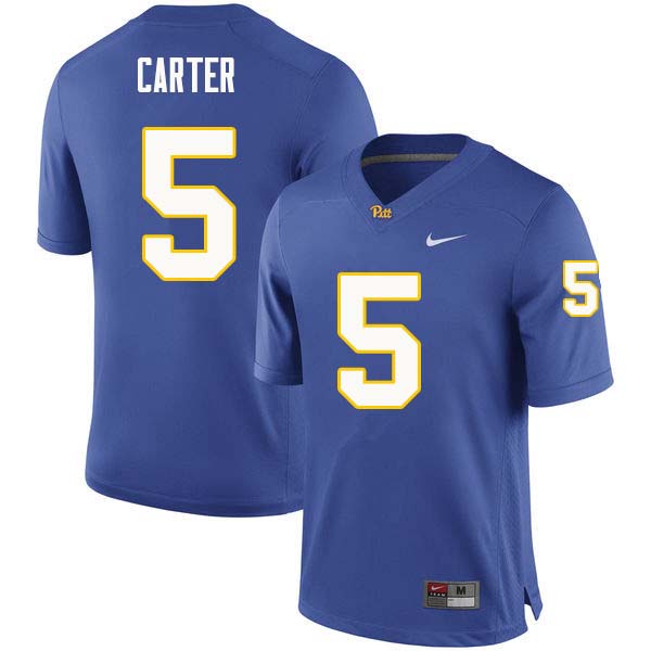 Men #5 Kamonte Carter Pittsburgh Panthers College Football Jerseys Sale-Royal